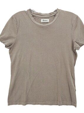 ROWAN Tyler Tee Crew Neck Short Sleeve Stone Gray Beige Women's XS